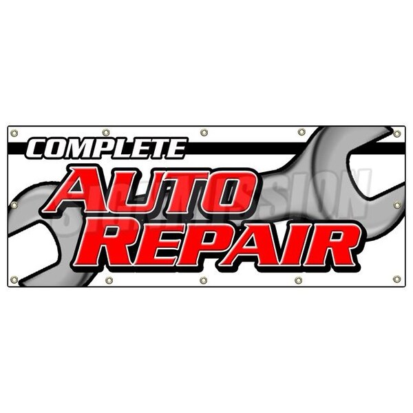 Signmission COMPLETE AUTO REPAIR BANNER SIGN car mechanic transmission tires B-120 Complete Auto Repair - main